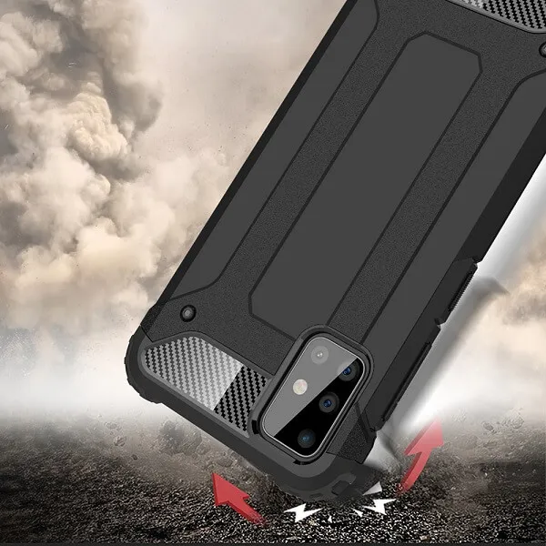 Samsung Galaxy A71 Shockproof Heavy Duty Rugged Armour Case Cover (Black)
