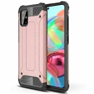 Samsung Galaxy A71 Shockproof Heavy Duty Rugged Armour Case Cover (Rose Gold)