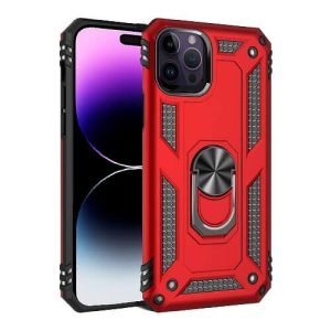 Apple iPhone 14 Pro Max Magnetic Ring Rugged Shockproof Case Heavy Duty Protective Back Cover (Red)