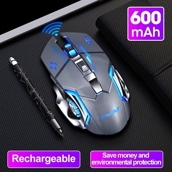 Computer Mouse Q13 Portable Gaming Mouse 2.4 Wireless Mouse Optical Wireless (Blue)