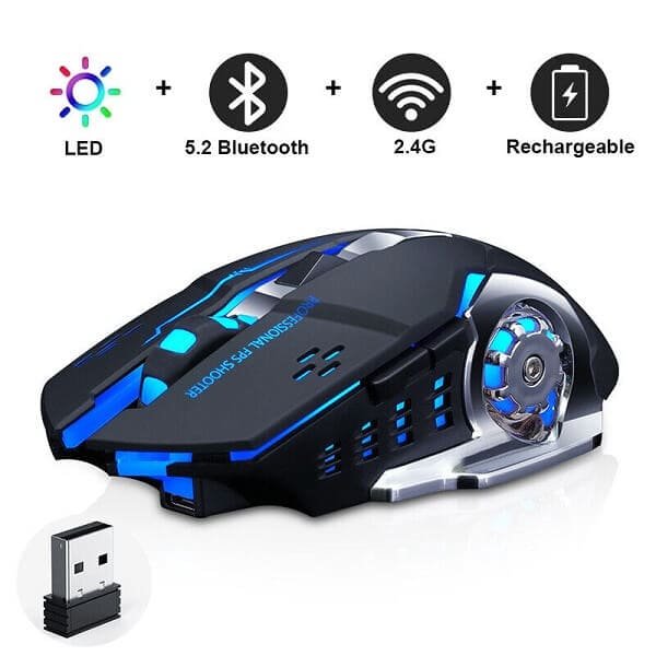 Computer Mouse Q13 Portable Gaming Mouse 2.4 Wireless Mouse Optical Wireless (Blue)