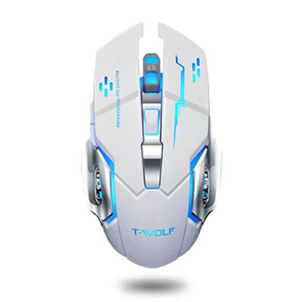 Computer Mouse Q13 Portable Gaming Mouse 2.4 Wireless Mouse Optical Wireless (White)