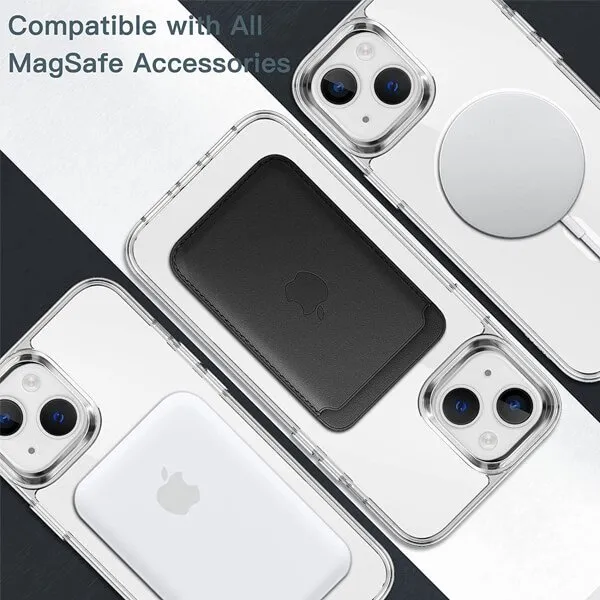 For Apple iPhone 14 MagSafe Magnetic Case with HaloLock Shockproof Military Grade Protection Scratch Resistant Back Clear Protective Cover
