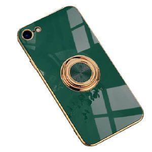 For Apple iPhone 8 Ring Case Luxury Stream Plating Elegant Cover Case (Dark Green)