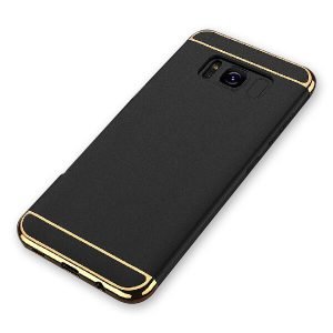 For Samsung Galaxy S8 Luxury Stream Electro Plating Shockproof Hard Phone Back Cover (Black)