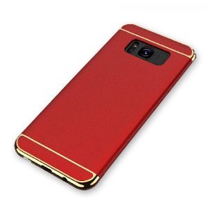 For Samsung Galaxy S8 Luxury Stream Electro Plating Shockproof Hard Phone Back Cover (Red)