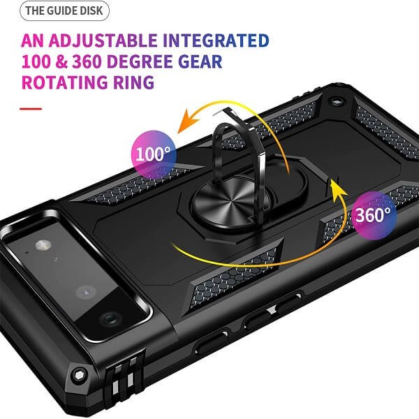 We offer Free Shipping for this Google Pixel 6 Black Magnetic Ring Case and also for all other products at our store. It is made of the Best material. Google Pixel 6 Black Shockproof Magnetic Car Mount Ring Case Cover