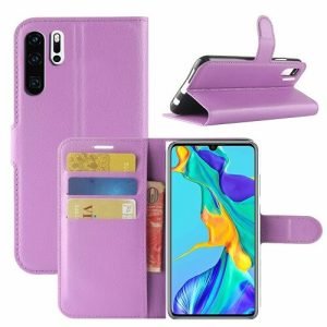 Huawei P30 Pro Purple Wallet Card Pocket Leather Flip Case Cover