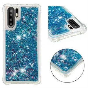 Huawei P30 Pro Smart Shockproof Dynamic Liquid Bumper Glitter Stars Case Cover (Blue)