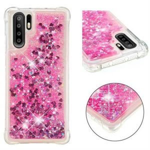 Huawei P30 Pro Smart Shockproof Dynamic Liquid Bumper Glitter Stars Case Cover (Pink)