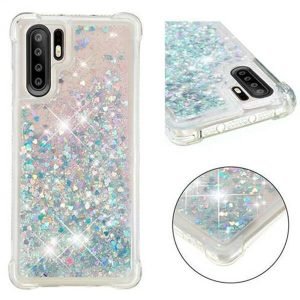 Huawei P30 Pro Smart Shockproof Dynamic Liquid Bumper Glitter Stars Case Cover (White)