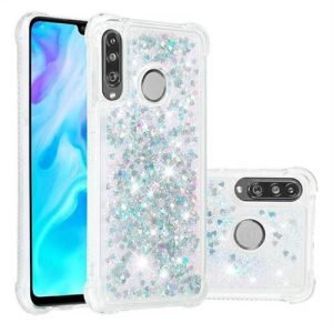 Huawei P30 lite Smart Shockproof Dynamic Liquid Bumper Glitter Stars Case Cover (White)