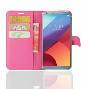 LG G6 Pink Wallet Card Pocket Leather Flip Case Cover