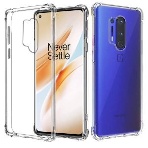 OnePlus 8 Pro Clear Case Shockproof Tough Gel Transparent Air Cushion Heavy Duty Phone Back Cover (Clear)