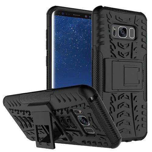 Samsung Galaxy S8 Duty Tough Kickstand Shockproof Rugged Case Cover (Black)