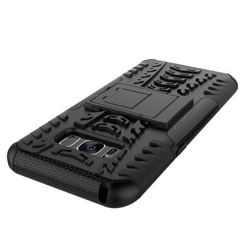 Samsung Galaxy S8 Duty Tough Kickstand Shockproof Rugged Case Cover (Black)