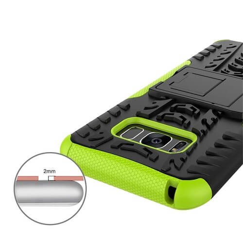 Samsung Galaxy S8 Duty Tough Kickstand Shockproof Rugged Case Cover (Green)