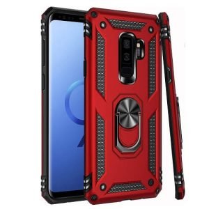 Samsung Galaxy S9 Shockproof Magnetic Car Mount Ring Case Cover (Red)