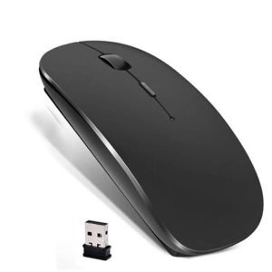 Wireless Mouse Rechargable,2.4G Ultra Silent Optical Mouse with USB Receiver