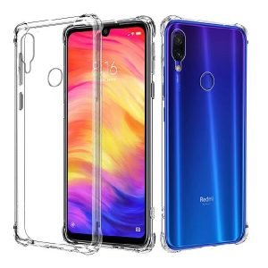 Xiaomi Redmi Note 7 Pro Clear Case Shockproof Tough Gel Transparent Air Cushion Heavy Duty Phone Back Cover (Crystal Clear)