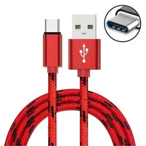 2M Fast Charging USB Type C Cable For Samsung Galaxy S series A series Note Tab LG Huawei HTC Google Pixel Android – Red