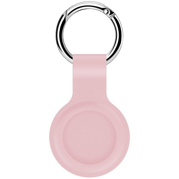 AirTag Case with Key Ring, Secure Holder Protective Cover for Air Tag with Scratch Resistance Accessory - Pink