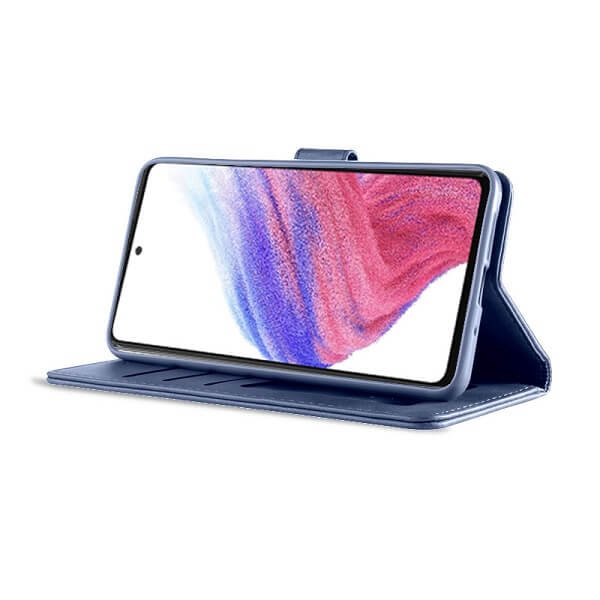 Samsung Galaxy A53 5G Wallet Case Flip Leather Card Slots Magnetic Stand Cover (Navy Blue)