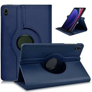 Samsung Galaxy Tab S9 11 Leather Case 360 Degree Rotate Smart Stand Cover (Blue)