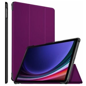 Samsung Galaxy Tab S9 Plus 12.4 Folio Smart Leather Magnetic Stand Case Shockproof Cover (Purple)