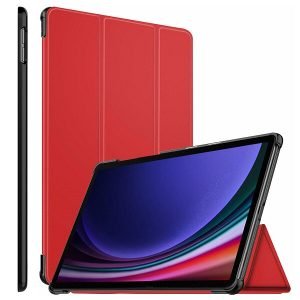 Samsung Galaxy Tab S9 Plus 12.4 Folio Smart Leather Magnetic Stand Case Shockproof Cover (Red)