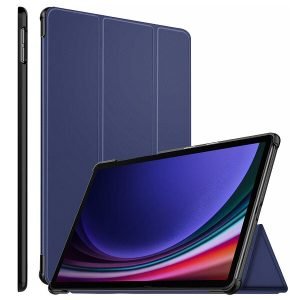 Samsung Galaxy Tab S9 Ultra 14.6 Folio Smart Leather Magnetic Stand Case Shockproof Cover (Blue)