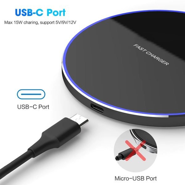 15w Wireless Charging Charger Samsung Apple. Support 9V fast charging and intelligent identification but automatic regulation.