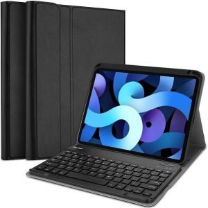 For Apple iPad Air 4 10.9 2020 Wireless Bluetooth Keyboard Case, Folio Leather Smart Stand Cover