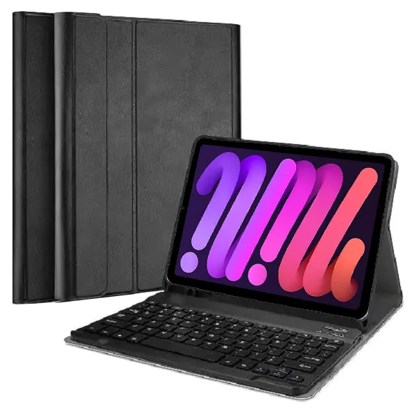 For Apple iPad mini 6 Wireless Bluetooth Keyboard Case, Folio Leather Smart Stand Cover