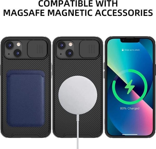 Nillkin For Apple iPhone 14 Magsafe CamShield With Camera Protection Case Slim Magnetic Shockproof Cover (Black)