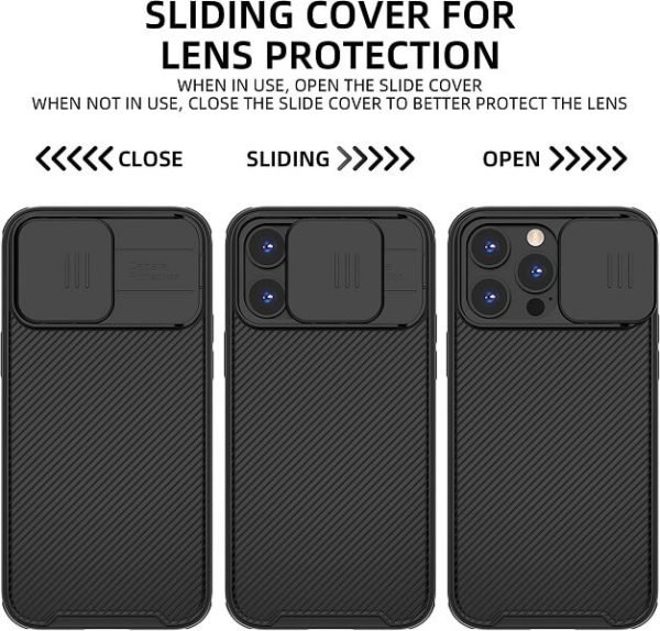 Nillkin For Apple iPhone 14 Pro Max Magsafe CamShield With Camera Protection Case Slim Magnetic Shockproof Cover (Black)