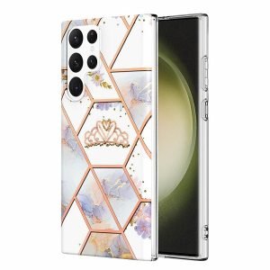 Samsung Galaxy S23 Ultra 5G Case Hard back Marble Pattern Slim Design Enhanced Camera and Screen Protection Girls and Women Cover (Black) (1)