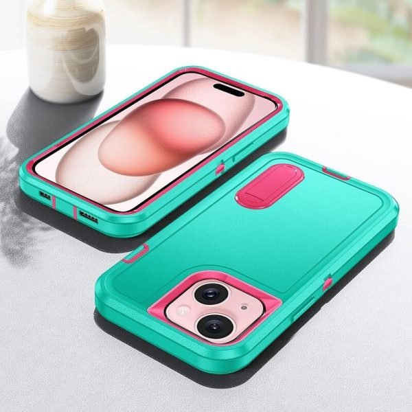 Apple iPhone 15 Case Drop Resistant Defender Tradies Heavy Duty Rugged Shockproof Tough Cover (Green)