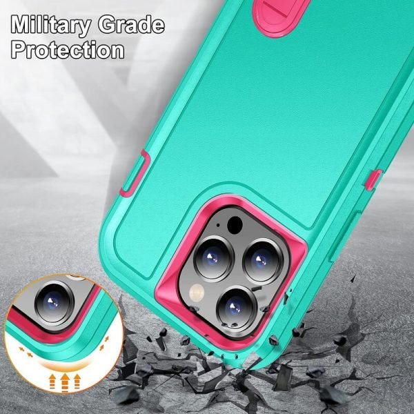 Apple iPhone 15 Case Drop Resistant Defender Tradies Heavy Duty Rugged Shockproof Tough Cover (Green)