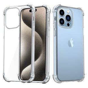 Apple iPhone 15 Pro Crystal Clear Heavy Duty Transparent TPU Bumper Shockproof Case Cover