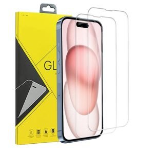 [2 Pack] For Apple iPhone 15 Tempered Glass Screen Protector Film Guard (Clear)
