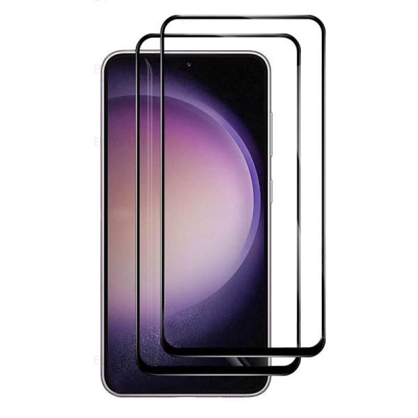 [2 Pack] Samsung Galaxy S23 Full Coverage Tempered Glass Screen Protector Film Guard (Black)