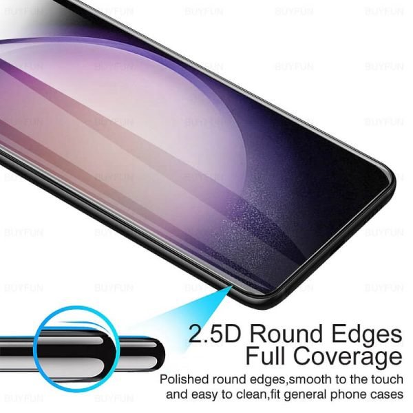 [2 Pack] Samsung Galaxy S23 Full Coverage Tempered Glass Screen Protector Film Guard (Black)