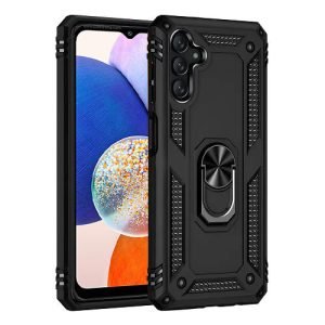 For Samsung Galaxy A14 5G Magnetic Ring Rugged Shockproof Case Heavy Duty Protective Back Cover (Black)