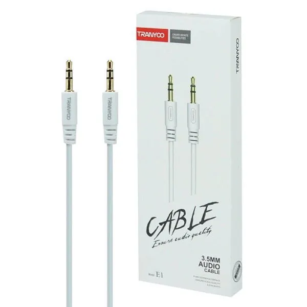 TRANYOO (E1-Aux) 3.5mm high-definition audio pure copper interface Hd Audio Cable (White)