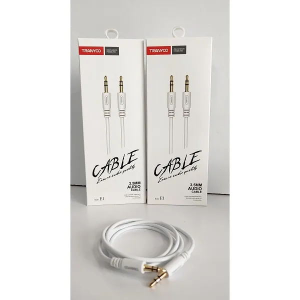 TRANYOO (E1-Aux) 3.5mm high-definition audio pure copper interface Hd Audio Cable (White)