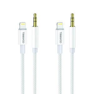 TRANYOO (T-E19) 1M Lightning to 3.5mm Audio Aux Auxiliary Jack Adapter cable For Apple iPhone iPad & iPod
