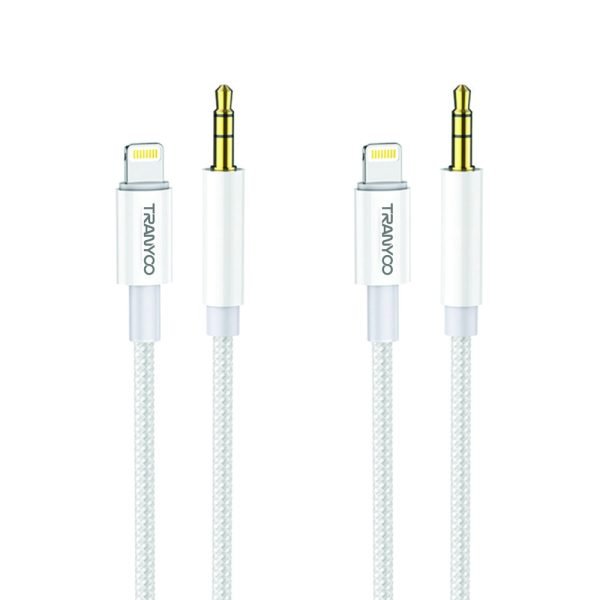 TRANYOO (T-E19) 1M Lightning to 3.5mm Audio Aux Auxiliary Jack Adapter cable For Apple iPhone iPad & iPod