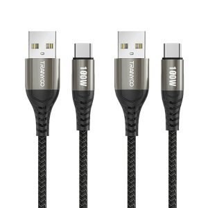 TRANYOO (T-S16C PRO) 2M 6A 100W USB Type C Cable Fast Charging Charger Data Sync Cable Cord