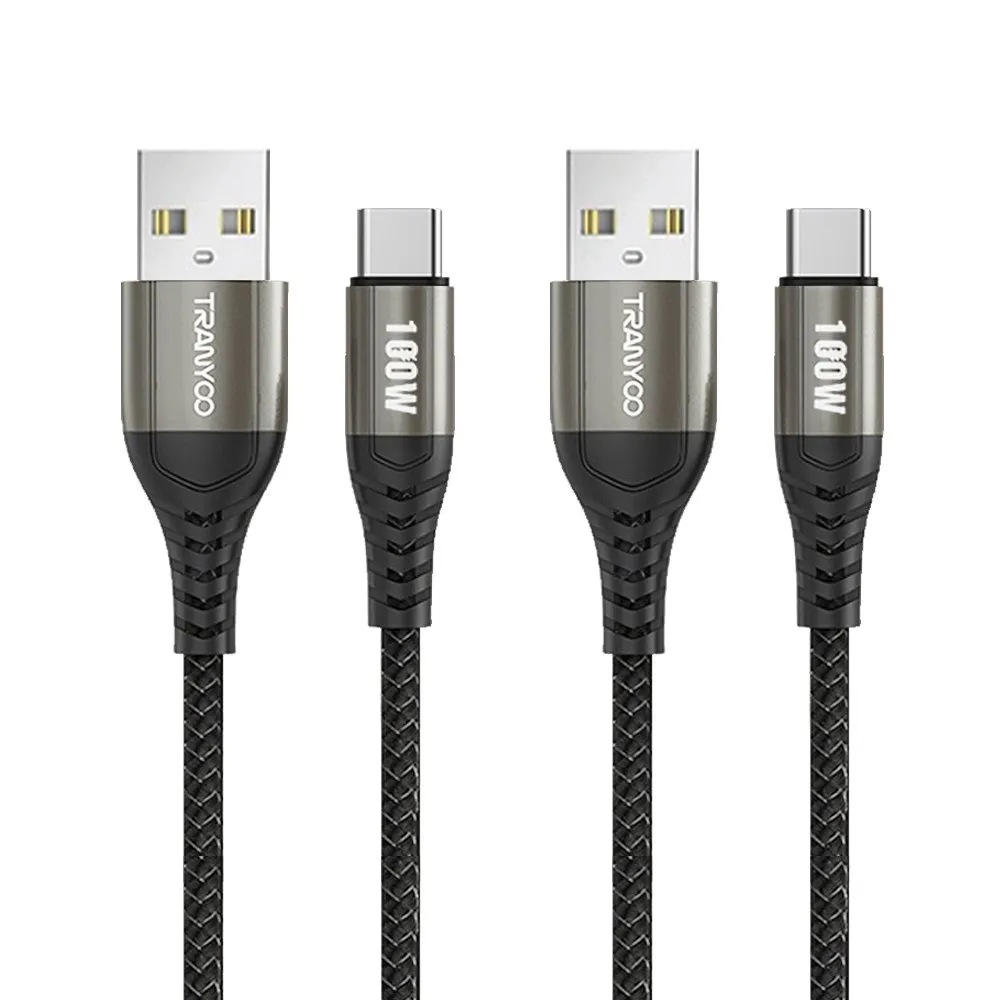 TRANYOO (T-S16C PRO) 2M 6A 100W USB Type C Cable Fast Charging Charger Data Sync Cable Cord